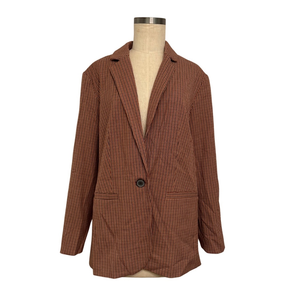 A New Day Brown Houndstooth Blazer - size M